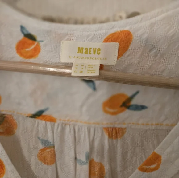 Anthropologie Maeve Hansley Blouse Top 6 Oranges EUC! - Picture 4 of 8